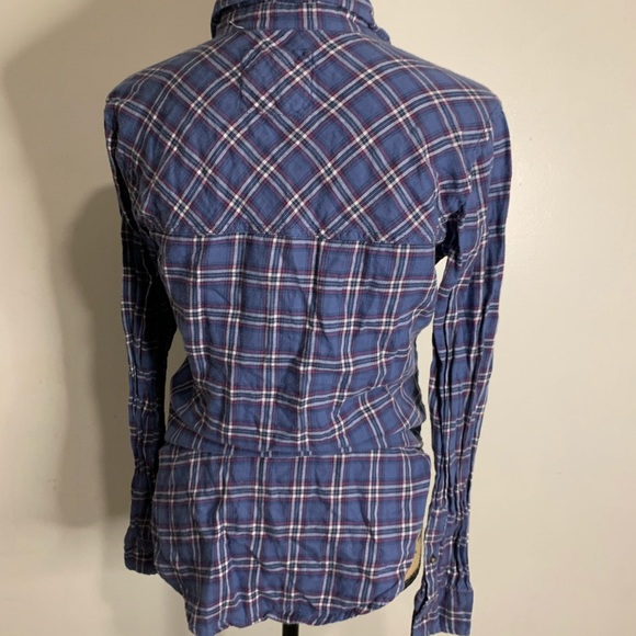 ABercrombie and Fitch blue flannel button shirt - Picture 3 of 5
